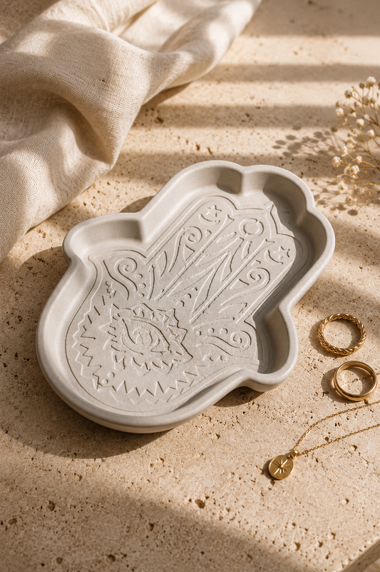Hamsa Concrete Dish